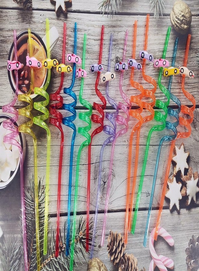 HOZKEAP 24 Bulk Cars Reusable Plastic Straws, Drink Straws Birthday Summer Activity.Hoilday Student Show Party Supply Favors - Image 2